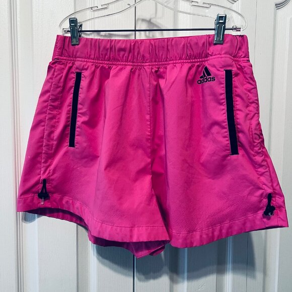 Adidas Primeblue-Pink/Black Mesh Pockets-Size Med-Drawstring Sides-Pockets - Picture 1 of 13